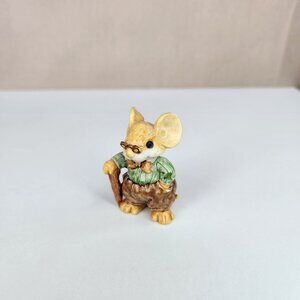 VINTAGE GANZ Little Cheesers #05241 Words of Wisdom 1992 Grandpa Mouse Figurine